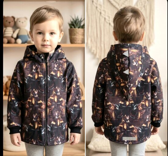 Softshell jaka "Dinozauriņi" ar flīsa od. (86.-134. izm.)