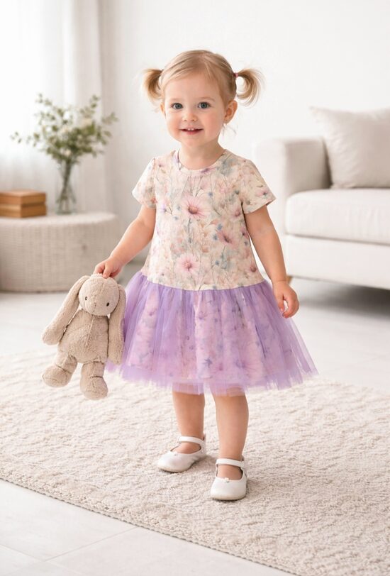 Kleita pasteļu ziedi. (86.-122. izm.)